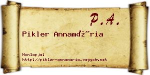 Pikler Annamária névjegykártya