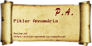 Pikler Annamária névjegykártya