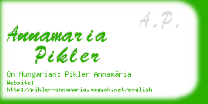 annamaria pikler business card