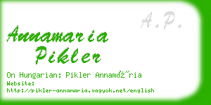 annamaria pikler business card